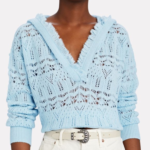 SOLD - INTERMIX Cashmere-Blend Sweater in Light Blue Size M (NEW WITH TAGS) - Picture 3 of 5